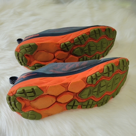 Hoka Men's Athletic Shoes in Gray and Orange - Picture 7 of 9